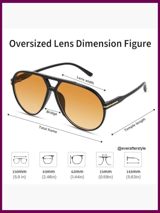 Oversized Retro Aviator Sunglasses Large Frame UV400 Protection main image 5